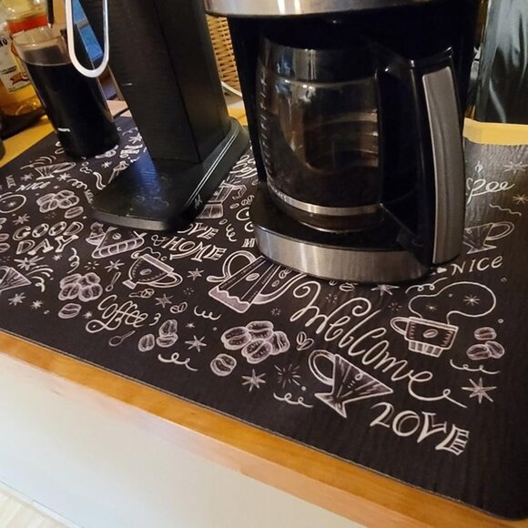 NEW Coffee Mat, Hide Stain Coffee Bar Mat for Countertop - Picture 2 of 8